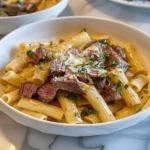 Creamy Garlic Parmesan Steak Pasta