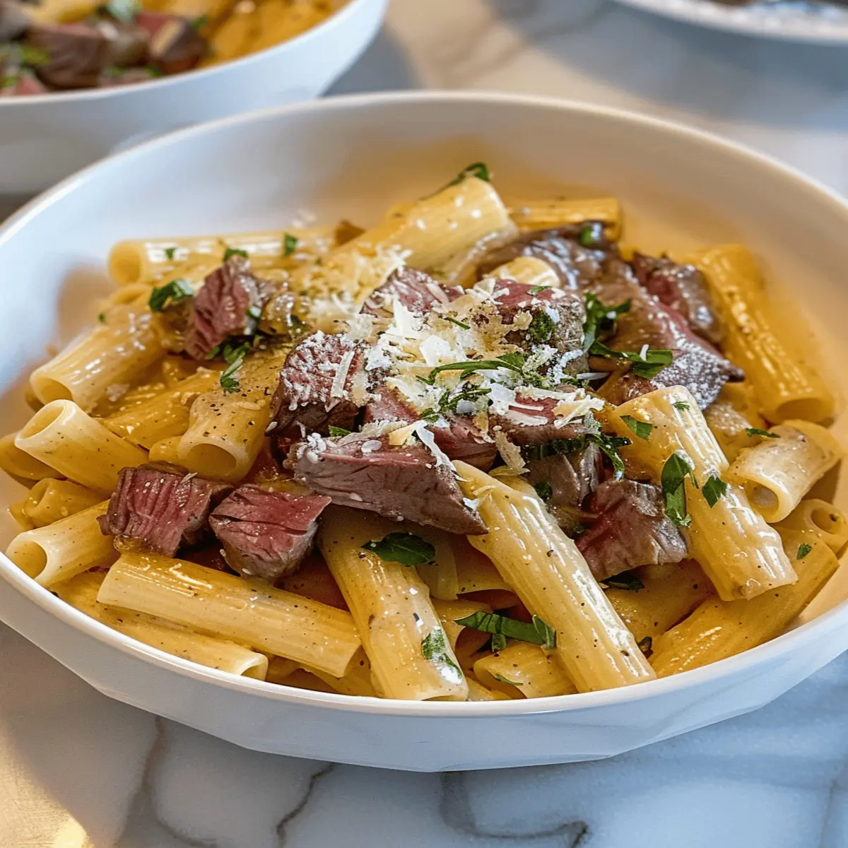 Creamy Garlic Parmesan Steak Pasta: Indulgent Comfort Food