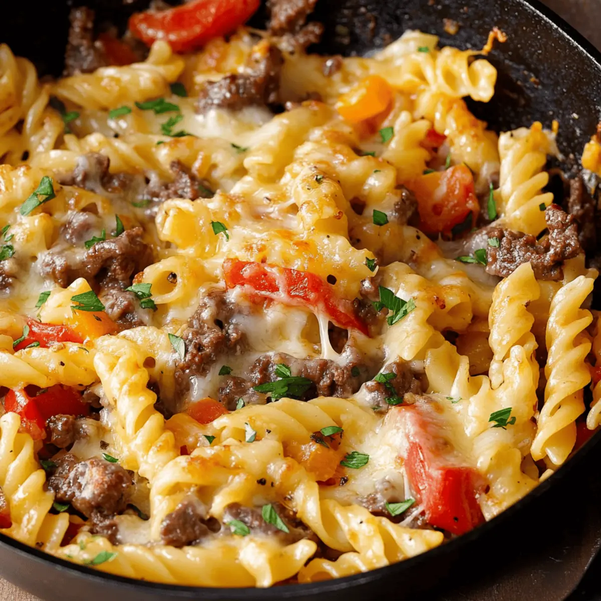 Philly Cheesesteak Pasta Skillet: Easy, Cheesy Comfort Food