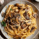 Caramelized Leek and Mushroom Gruyere Pasta