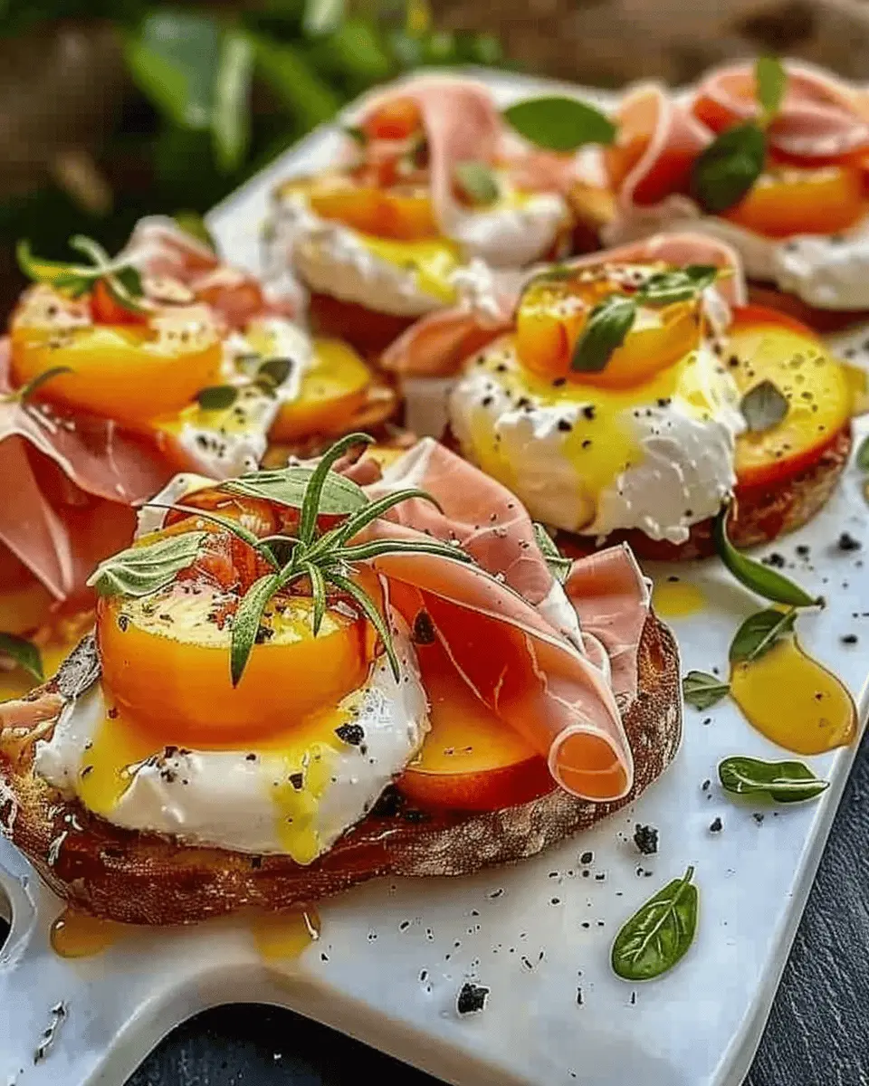 Cheesy Burrata Crostini: The Best Recipe with Prosciutto and Peaches