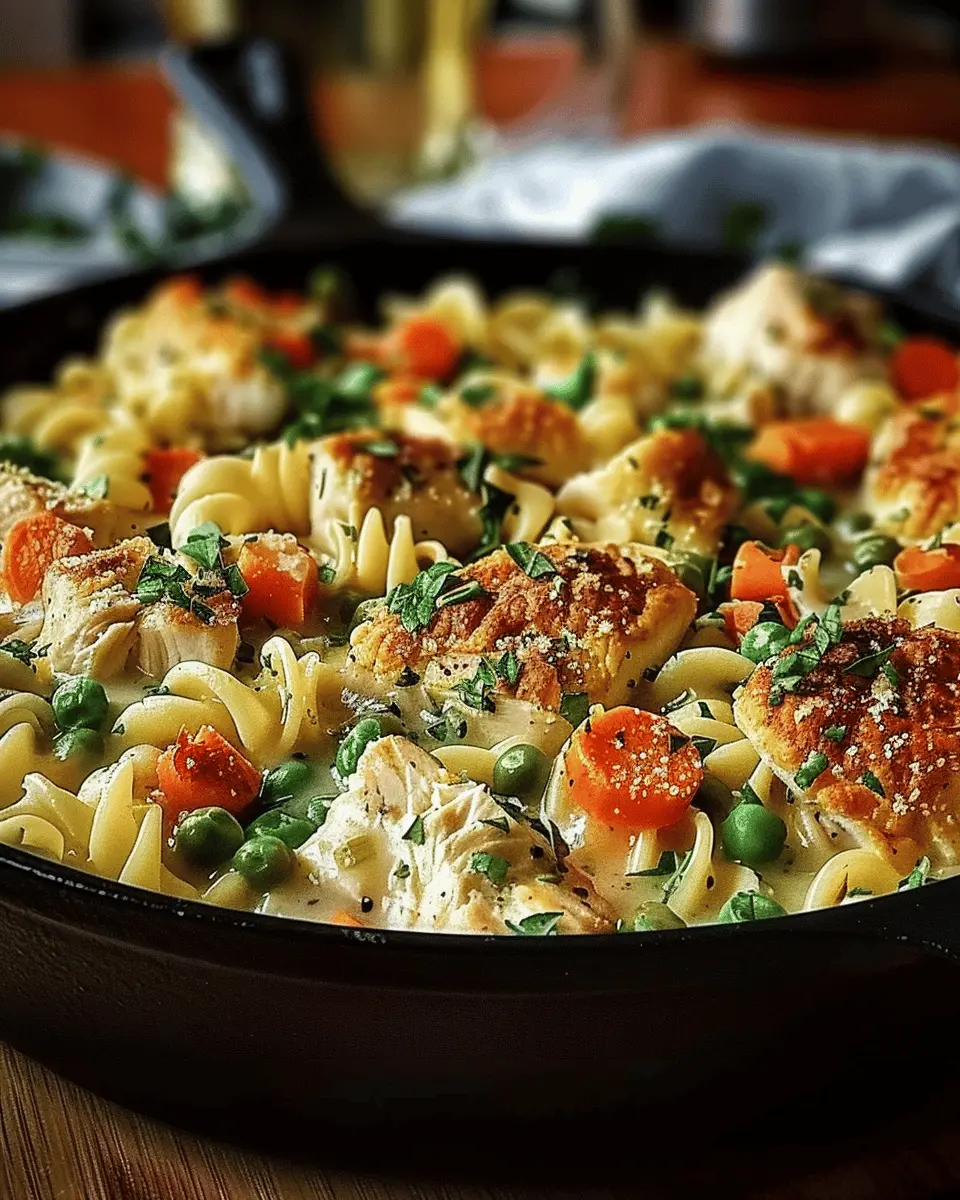 Chicken Pot Pie Noodle Skillet: A Cozy Comfort Food Delight