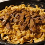 One-Skillet Creamy BBQ Ranch Steak Pasta