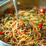 One Pot Taco Spaghetti
