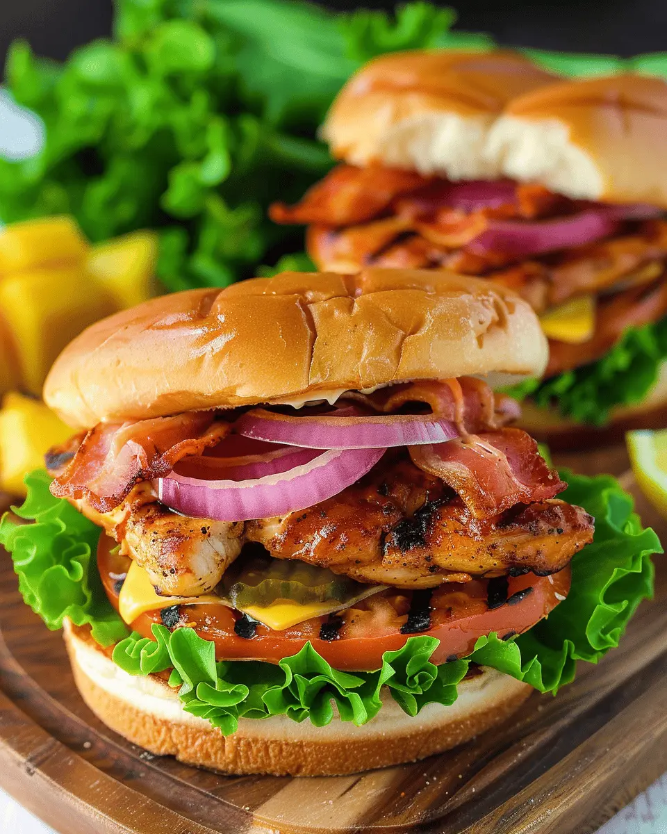 Grilled Hawaiian Chicken Sandwiches with Savory Turkey Bacon Delight
