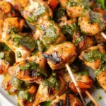 Grilled Chicken Skewers with Chimichurri Sauce