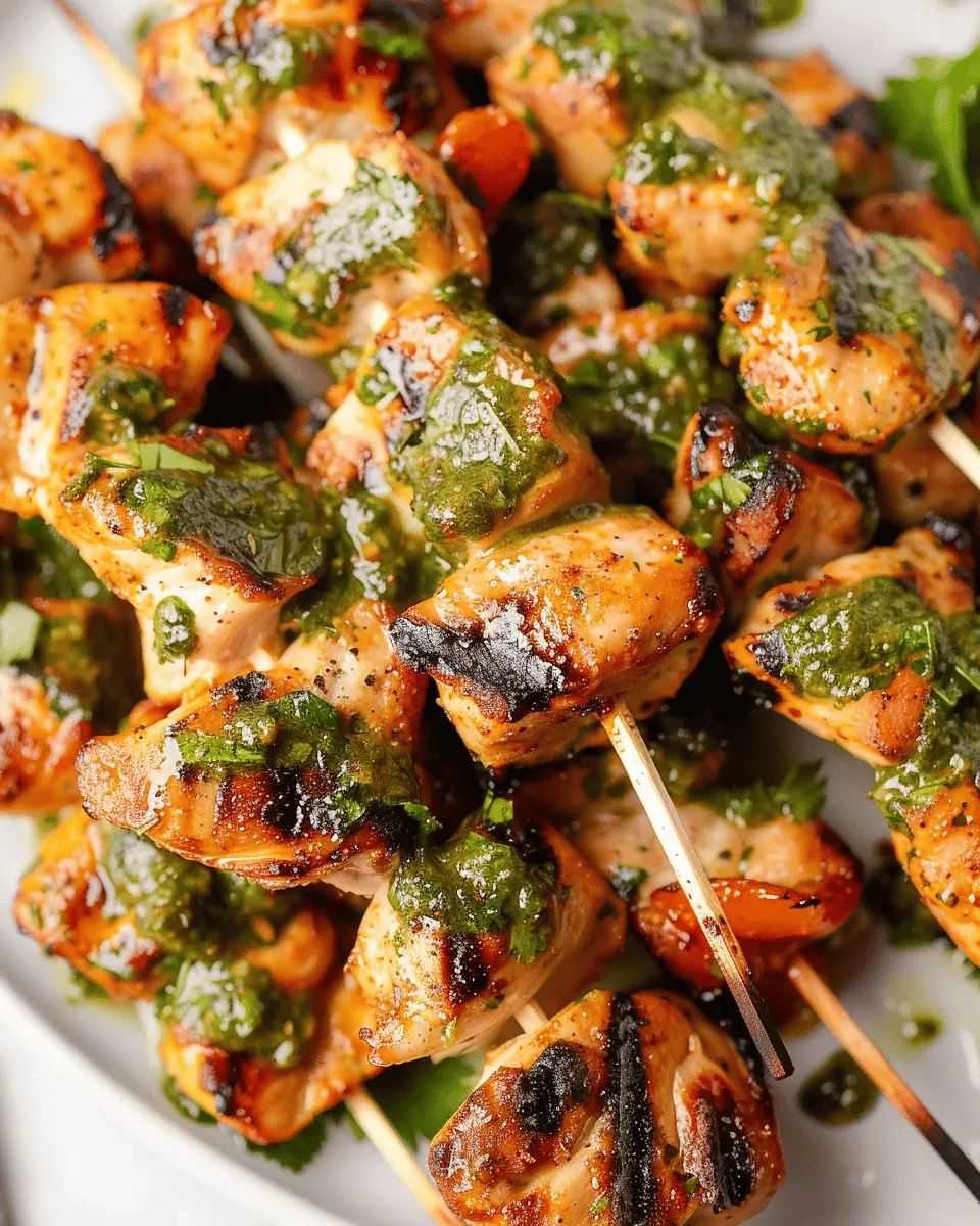 Grilled Chicken Skewers: Deliciously Fresh Chimichurri Sauce Recipe