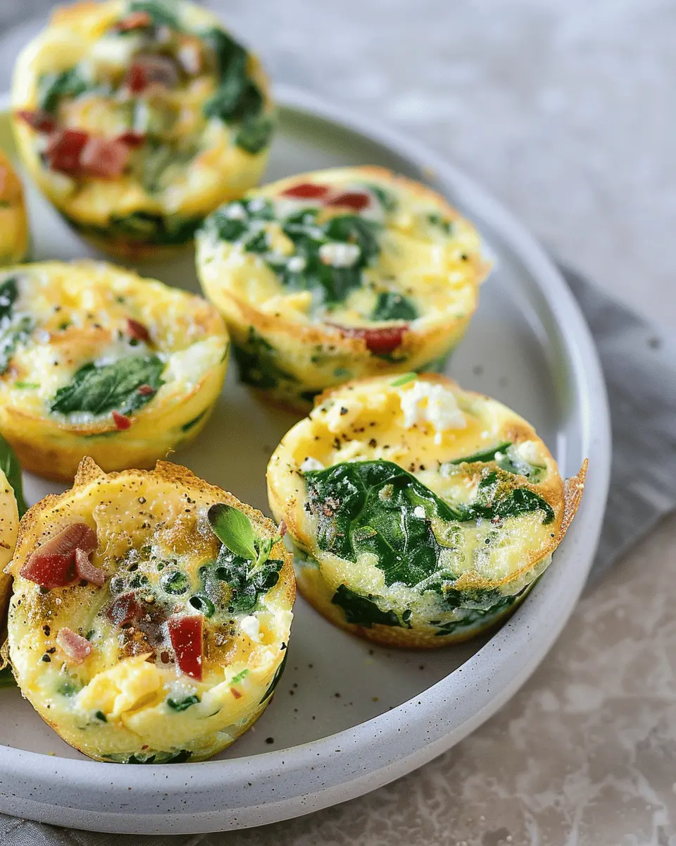 Spinach and Feta Egg Bites: Easy Turkey Bacon Breakfast Delight