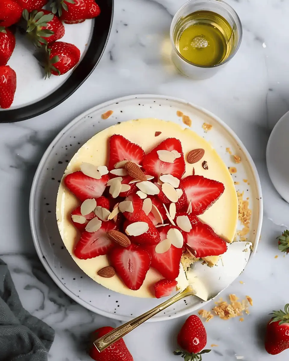 Strawberry Almond Cheesecake: Indulgent Matzo Crust Delight