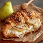 Baked Croissant with Brie & Pear