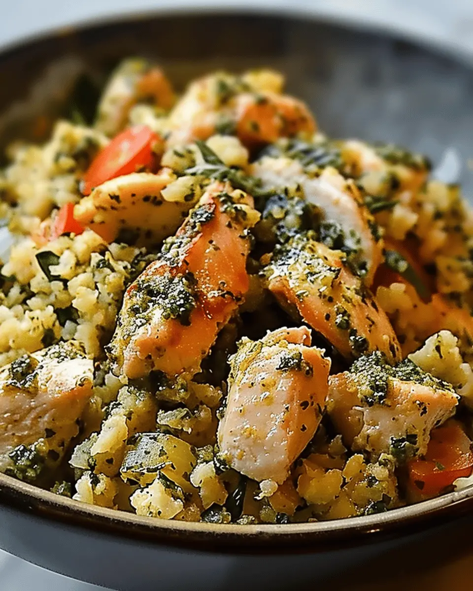 Pesto Chicken Cauliflower Rice Recipe: Easy & Flavorful Dinner