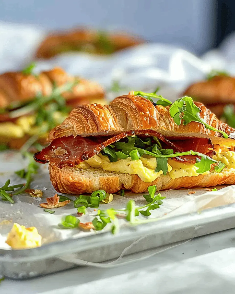 Croissant Breakfast Sandwich: Easy Make-Ahead with Turkey Bacon and Chicken Ham