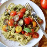 Pesto Pasta with Cherry Tomatoes