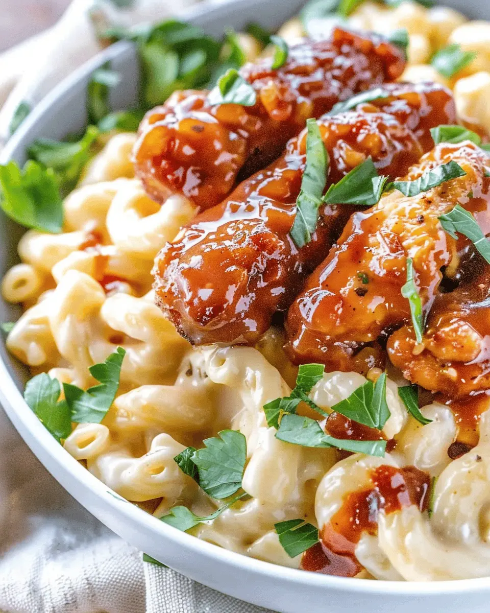 Copycat Applebee’s Honey Pepper Chicken Mac and Cheese Delight
