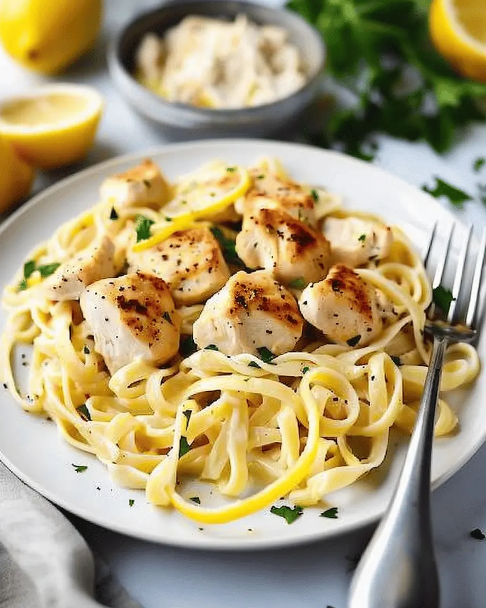 Creamy Lemon Chicken Pasta with Turkey Bacon: A Comforting Delight