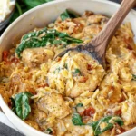 Slow Cooker Creamy Tuscan Chicken Orzo