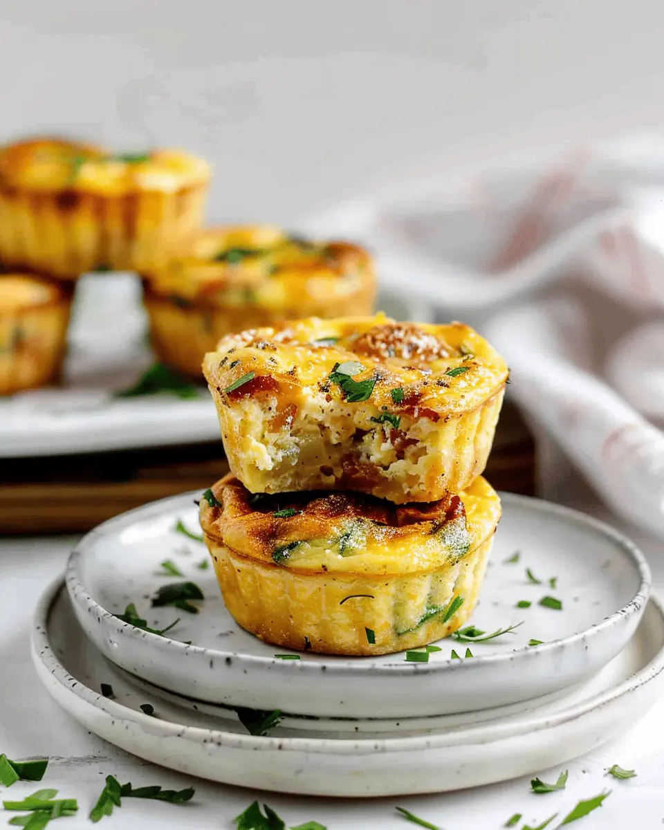 Best Mini Crustless Quiche Recipe with Turkey Bacon and Veggies