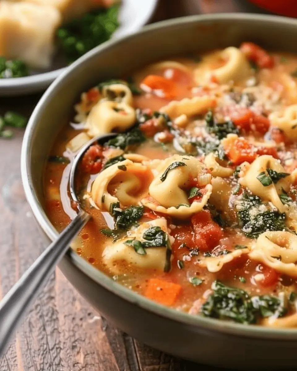 20-Minute Instant Pot Tortellini Soup with Turkey Bacon Delight