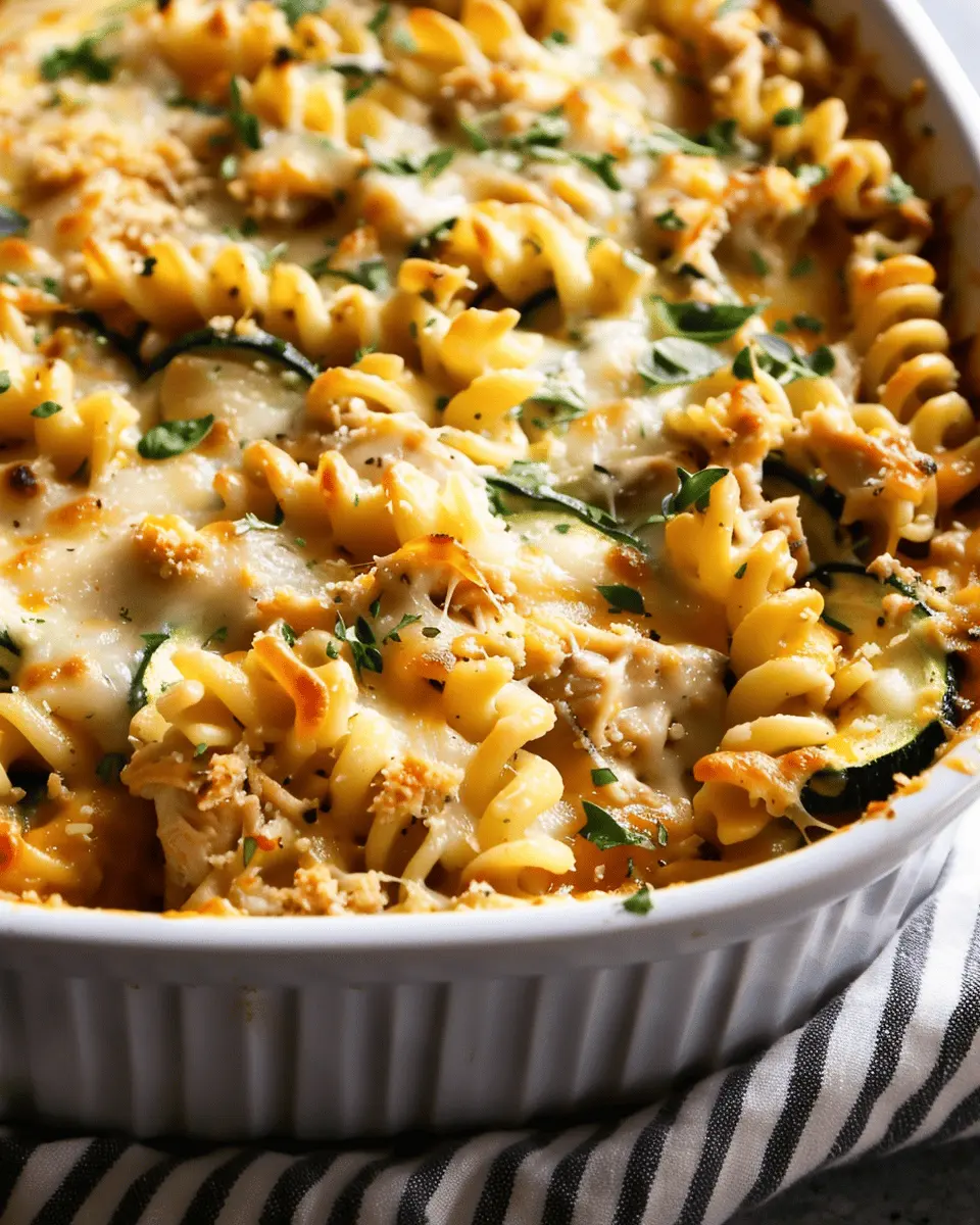 Zucchini Cheddar Chicken Noodle Casserole: Easy Comfort Food Delight