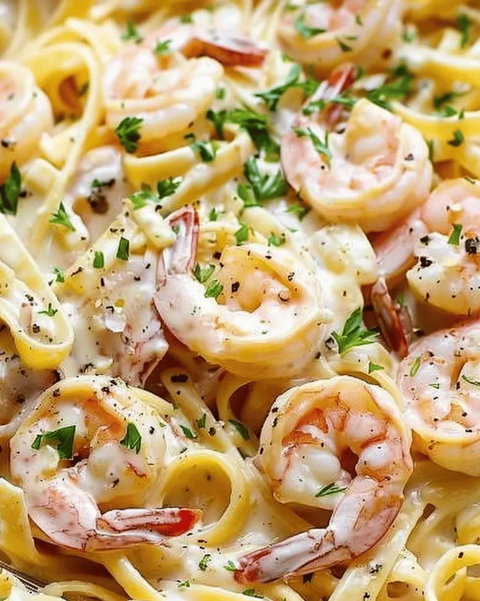 Creamy Shrimp Pasta: Indulgent Shrimp Alfredo with Turkey Bacon