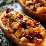 Cranberry Apple Twice-Baked Sweet Potatoes