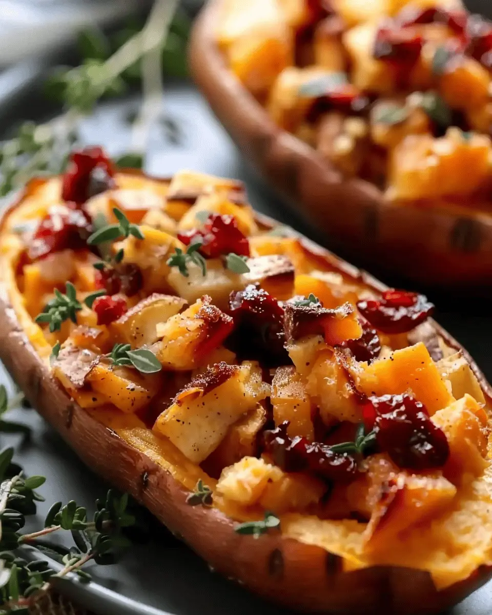 Cranberry Apple Twice-Baked Sweet Potatoes: The Best Comfort Dish