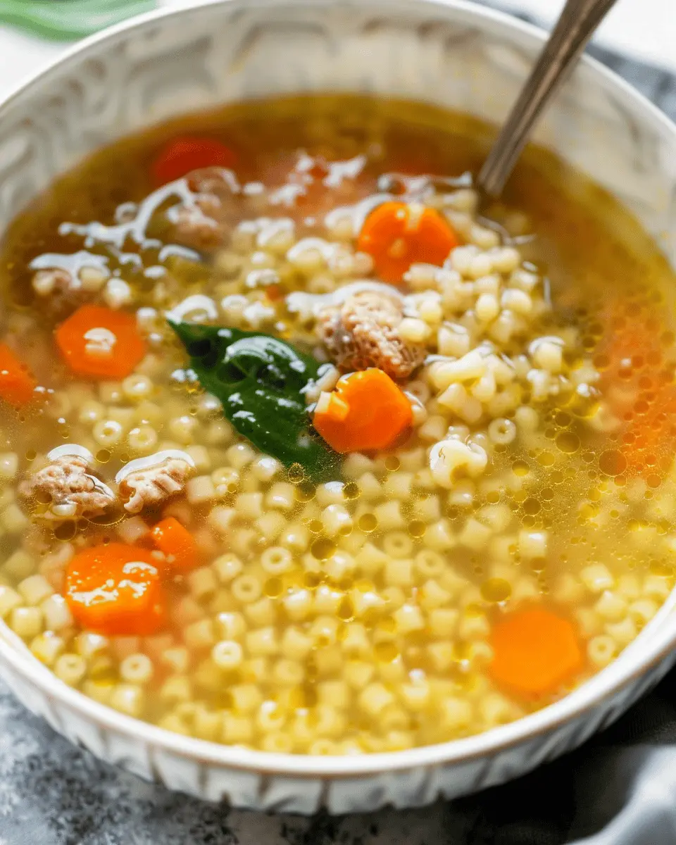 Easy Italian Pastina Soup: A Hearty, Comforting Delight with Turkey Bacon