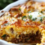Sausage, Egg & Cream Cheese Hash Brown Breakfast Casserole