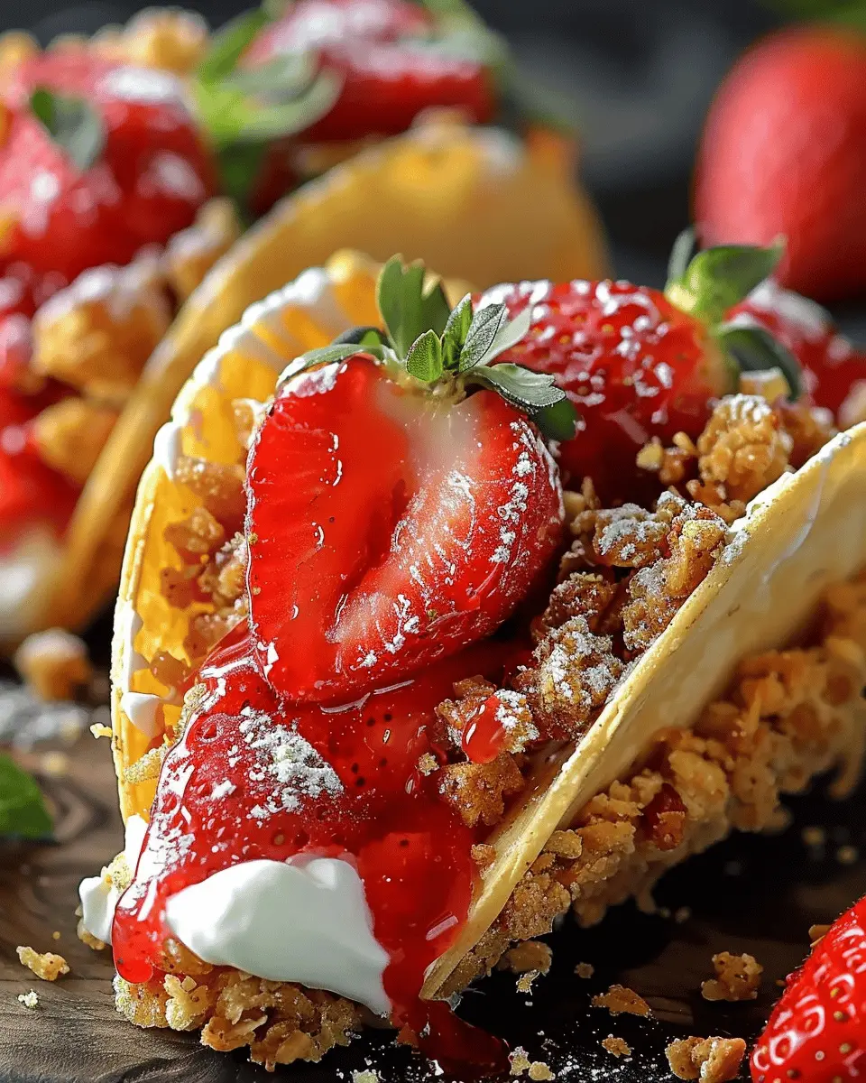 Strawberry Crunch Cheesecake Tacos: Easy and Delicious Dessert Delight