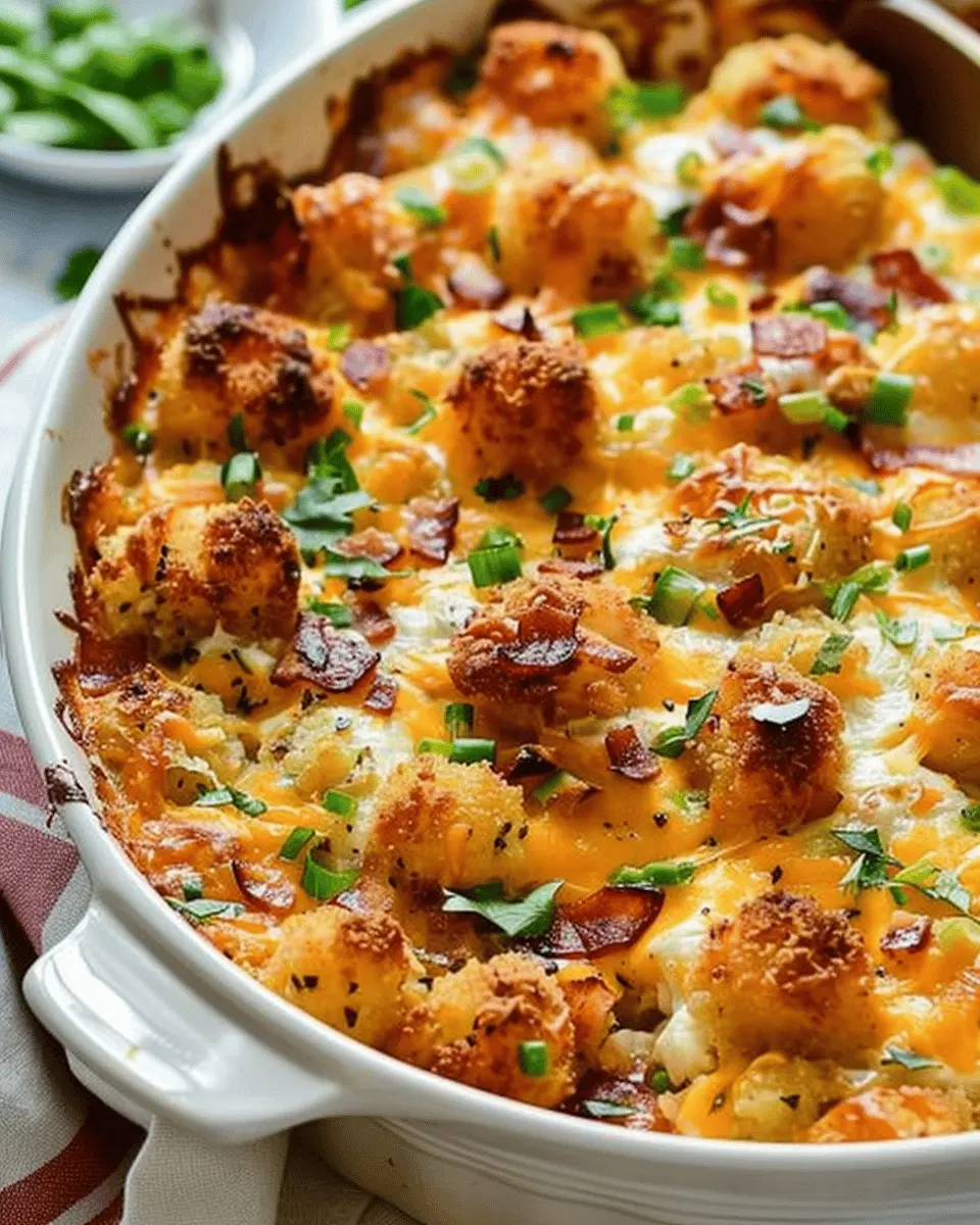 Tater Tot Breakfast Casserole: Easy Make-Ahead Delight with Turkey Bacon and Chicken Ham