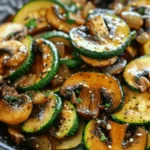 Low Carb Stir Fry Zucchini with Mushrooms and Onions