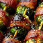 Maple Glazed Bacon Wrapped Brussels Sprouts