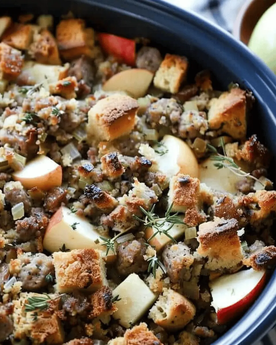Crock Pot Stuffing with Sausage and Apples: Easy Comfort Food Delight