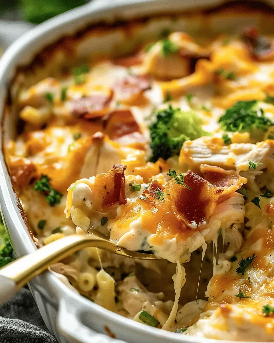 Easy Low Carb Chicken Casserole with Turkey Bacon Delight