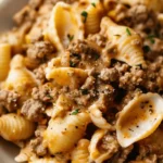 Easy Creamy Beef and Shells