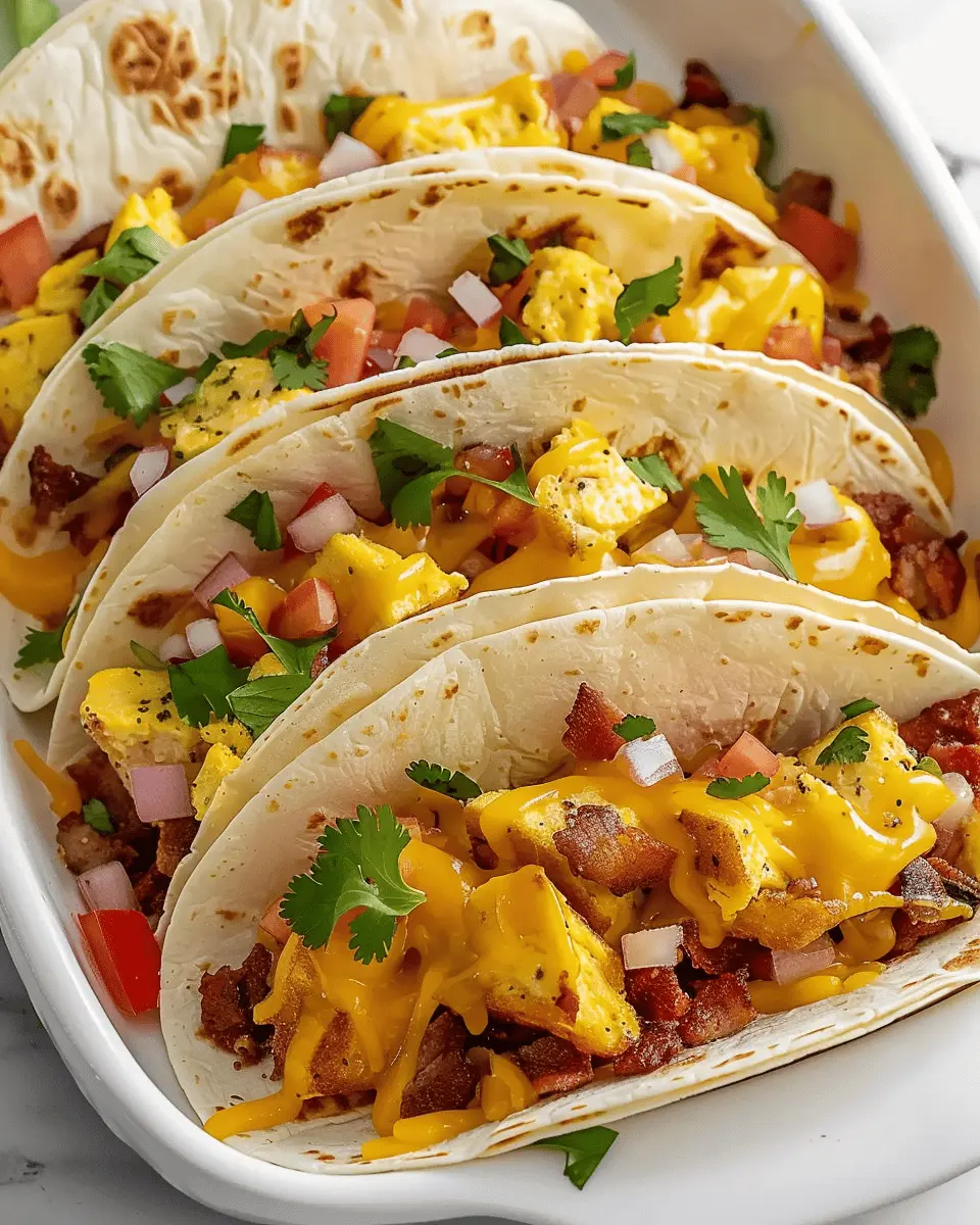 Tasty Baked Breakfast Tacos with Turkey Bacon and Chicken Ham