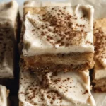 apple cinnamon blondies with maple cream cheese frosting