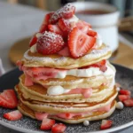 Strawberries and Cream Protein Pancakes