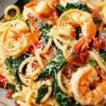 Tomato Spinach Shrimp Pasta