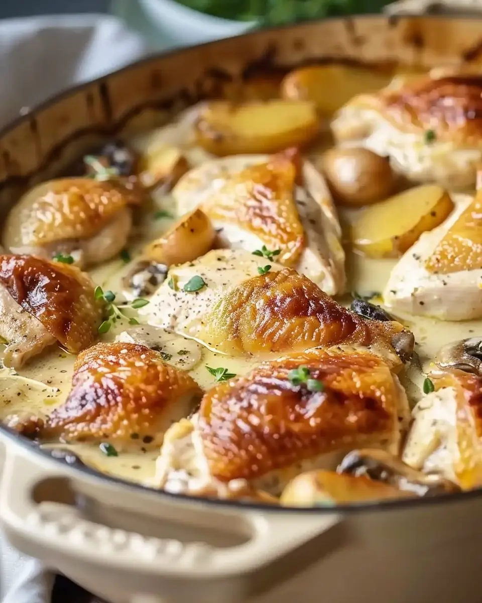 Hearty French Chicken Casserole a la Normande for Cozy Nights