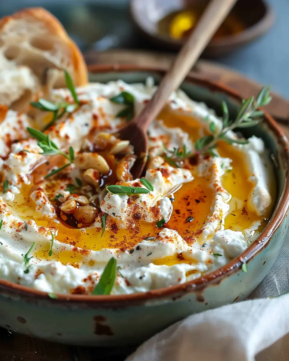 Spicy Ricotta Dip: Indulgent Flavor with Hot Honey Twist