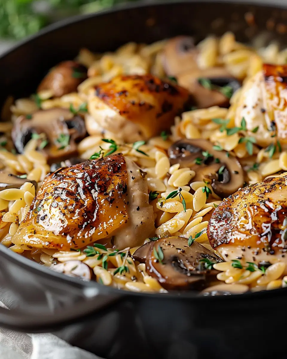 One Pot Chicken and Mushroom Orzo: A Savory Family Favorite