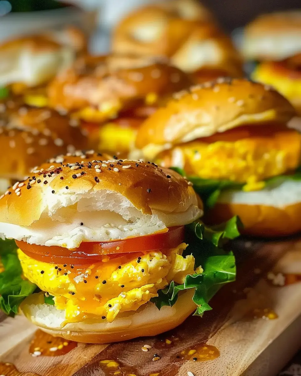 Breakfast Bagel Sliders: Easy Turkey Bacon Delight Recipe