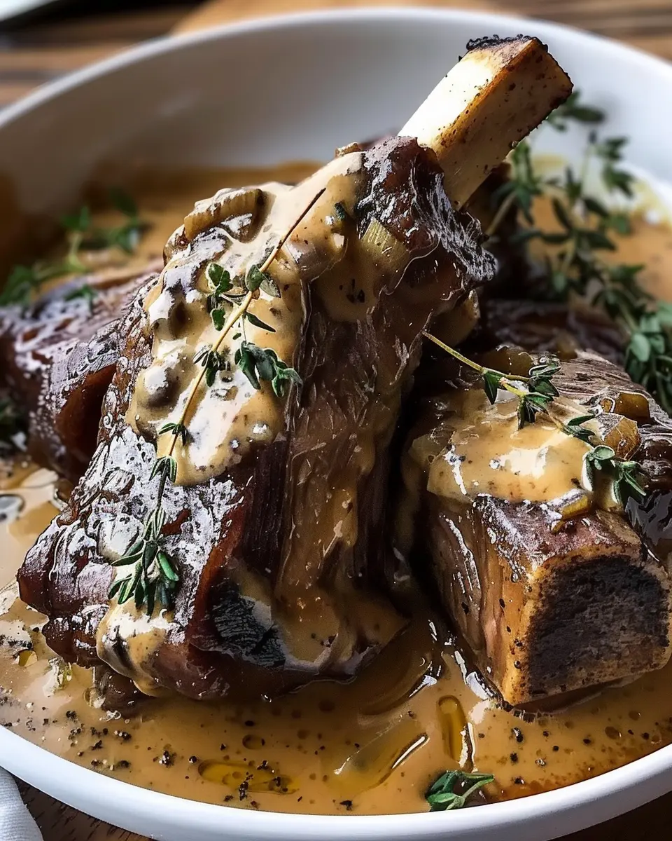 Braised Short Ribs Creamy Herb Sauce: Indulgent Comfort Food Delight