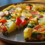 Frittata with Potatoes, Red Peppers, and Spinach Recipe