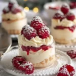 Vanillekipferl Dessert mit Himbeeren