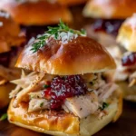 Thanksgiving Leftover Turkey Cranberry Sliders