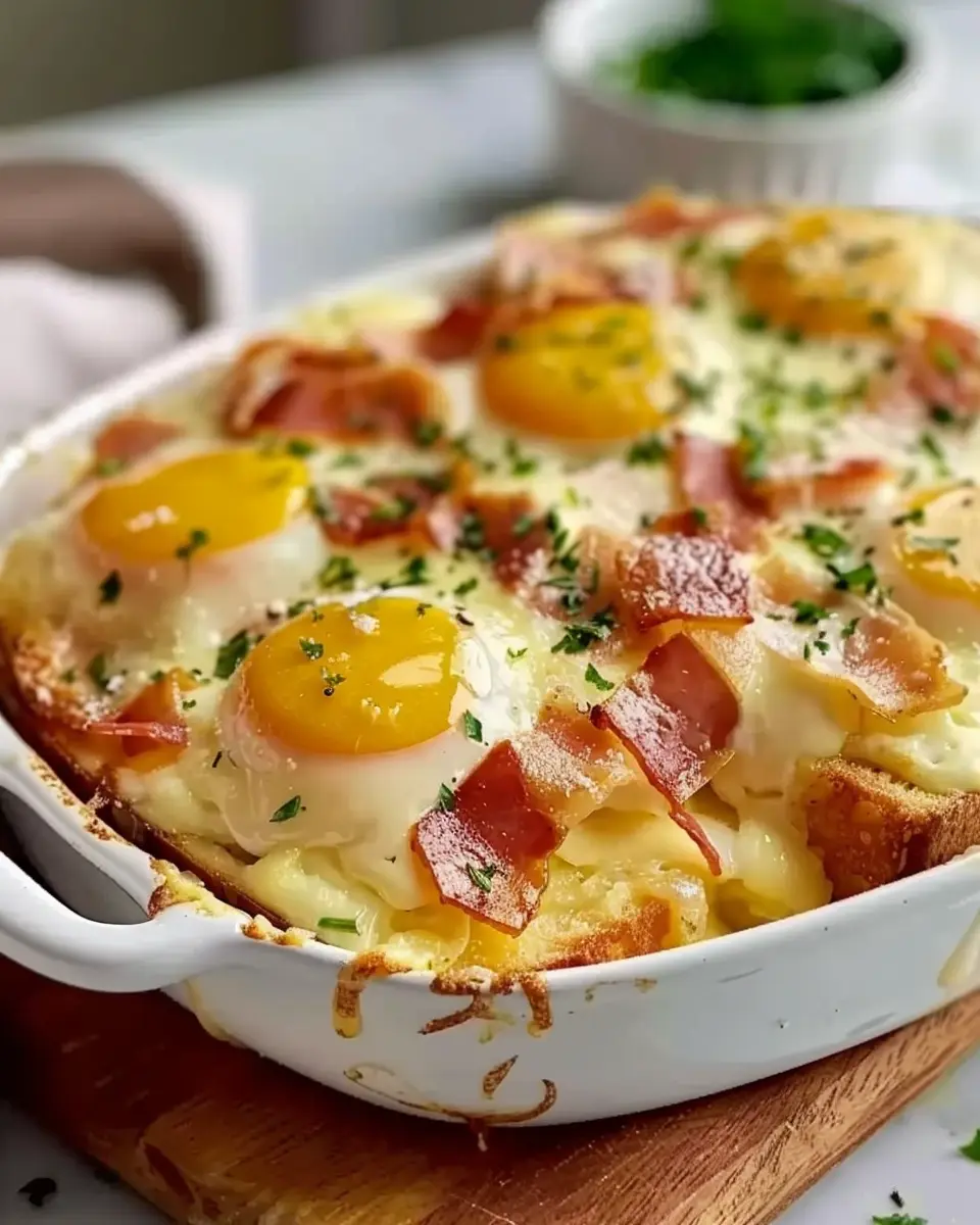 Eggs Benedict Casserole: Easy Turkey Bacon &amp; Chicken Ham Delight