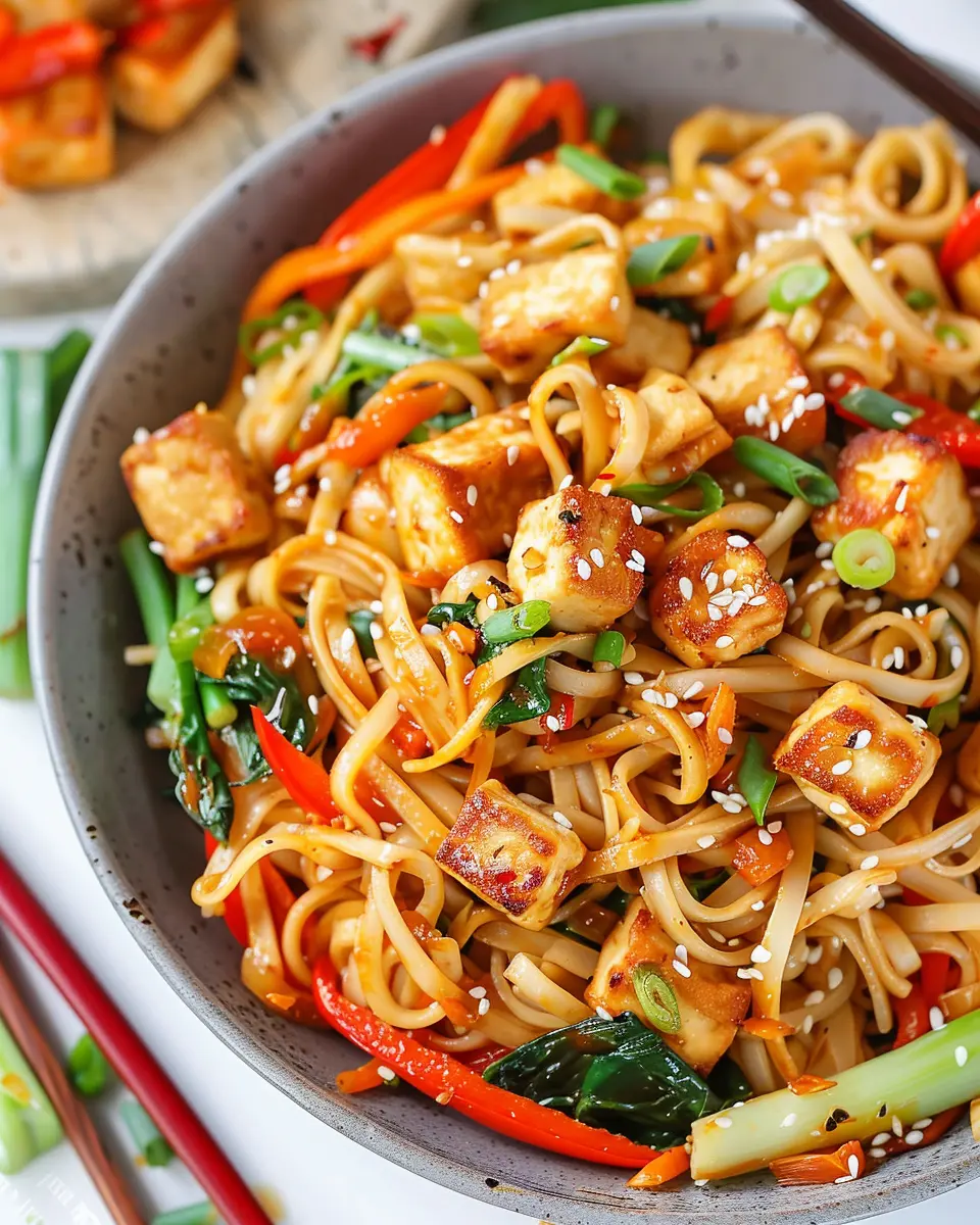 Vegan Stir-Fry Noodles: Easy Recipe with Crispy Tofu Delight