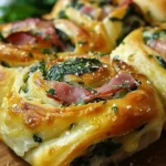 Spinach Ham Breakfast Rolls